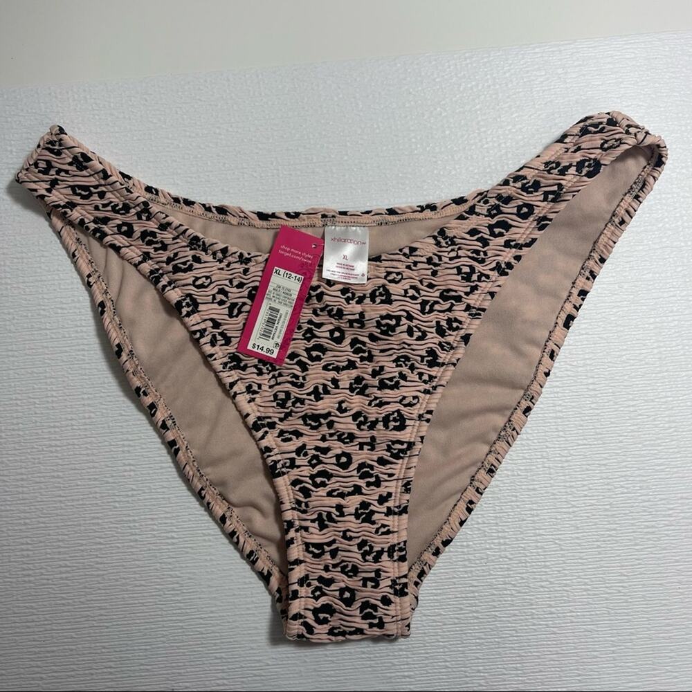 NWT Target girls High Leg Scoop Bikini Bottom Xhilaration Nude Animal Print Xl